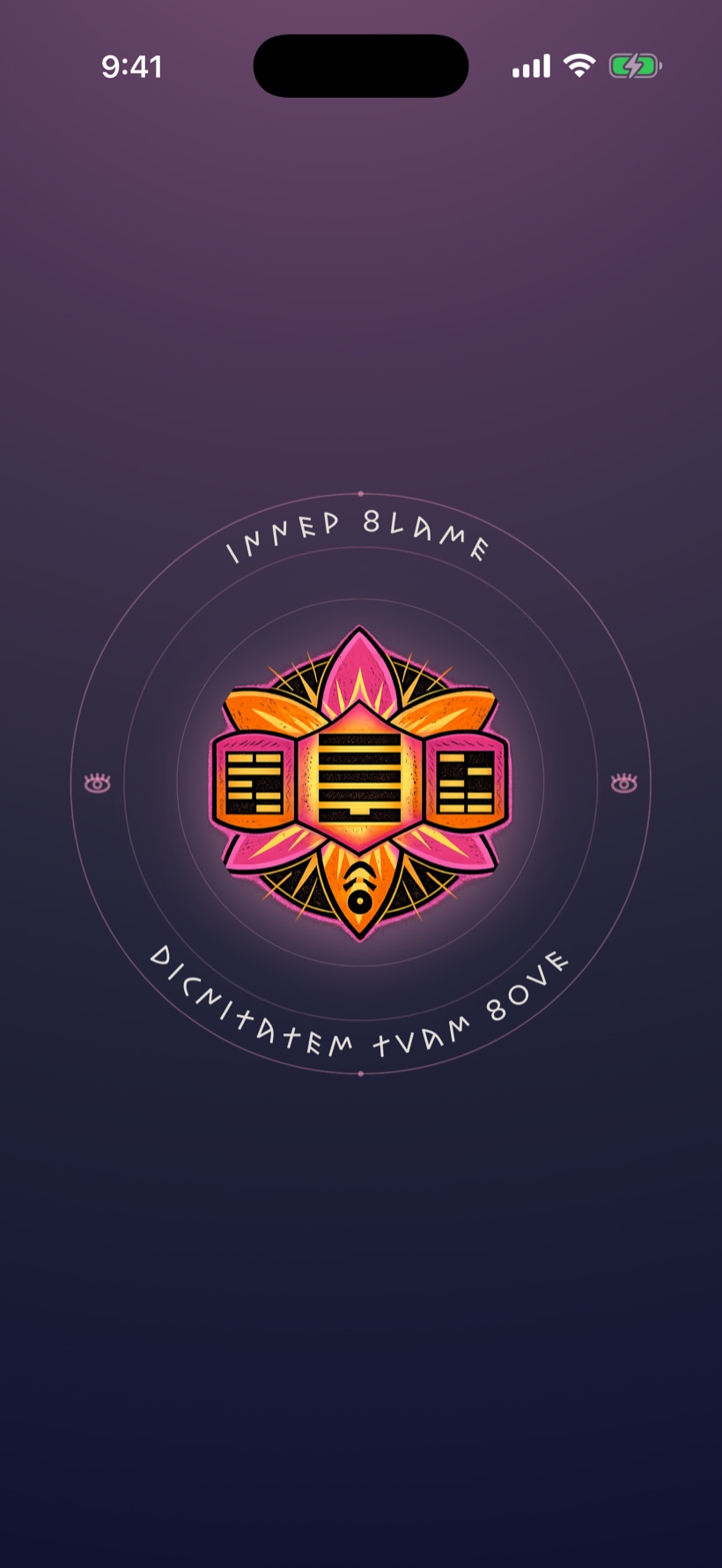 Inner Flame — a hot pink and gold flowering emblem on a magenta ground.