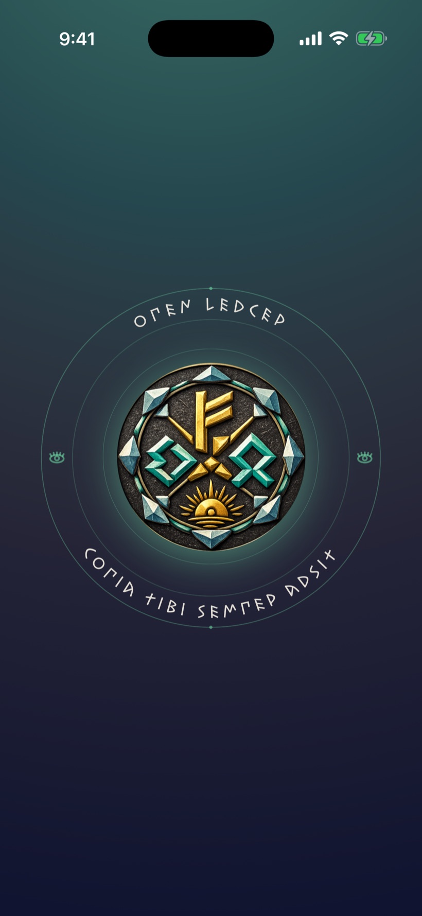Open Ledcep — a green and gold keyed emblem on a deep emerald ground.